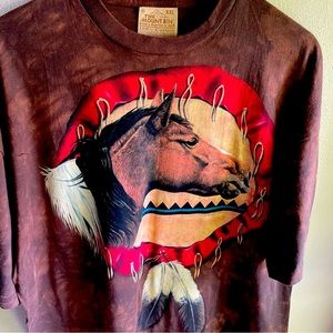 Vintage Dead Stock The Mountain Horse on Tie Dye. 2000 Nancy Wood Taber. XXL